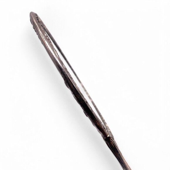 Antique Ornate Silver Handheld Vanity Mirror With Floral Engraving Etched Handle - Picture 7 of 11